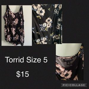 Torrid Black Floral Cami Size 5